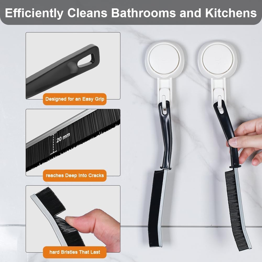 8 cepillos de limpieza de huecos, cepillo de limpieza de hendiduras, herramienta multifuncional de limpieza de huecos, cepillo de baño para huecos,