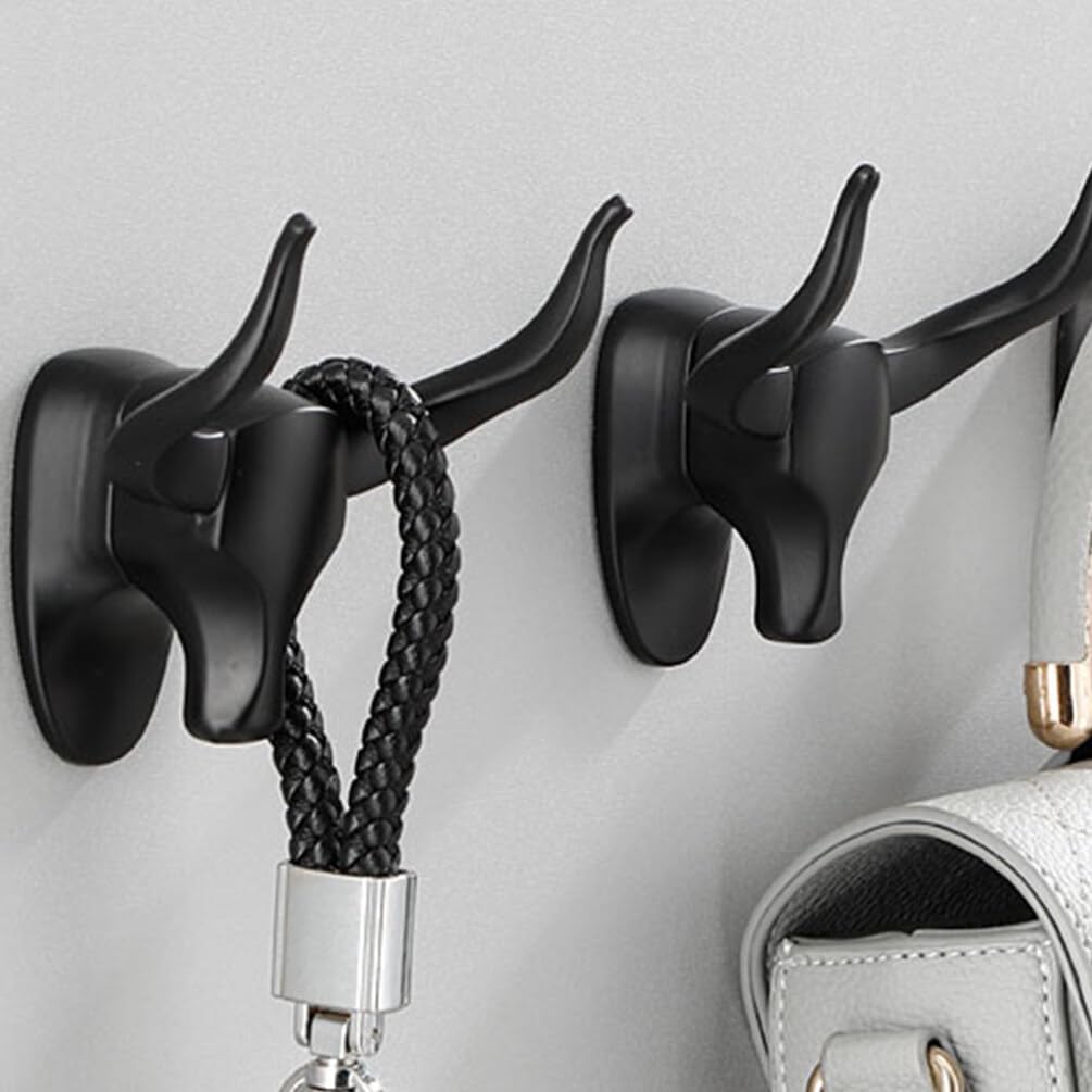 EXCEART Gancho de una sola pared con forma de animal creativo, esculturas de vaca rústicas, colgador de gancho resistente montado en la pared de