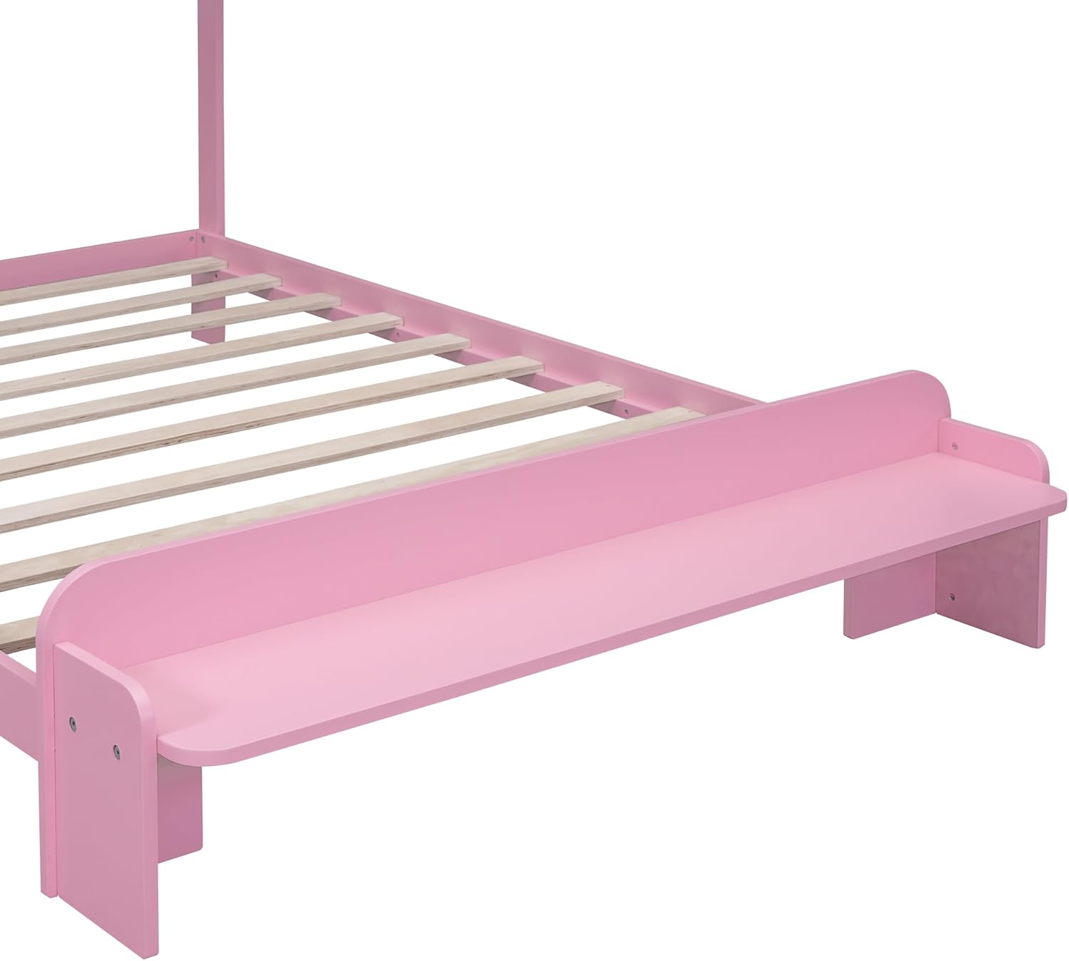 Harper & Bright Designs Base de cama de plataforma de madera de tamaño matrimonial para niños, niñas, niños y adultos con cabecera en forma de casa
