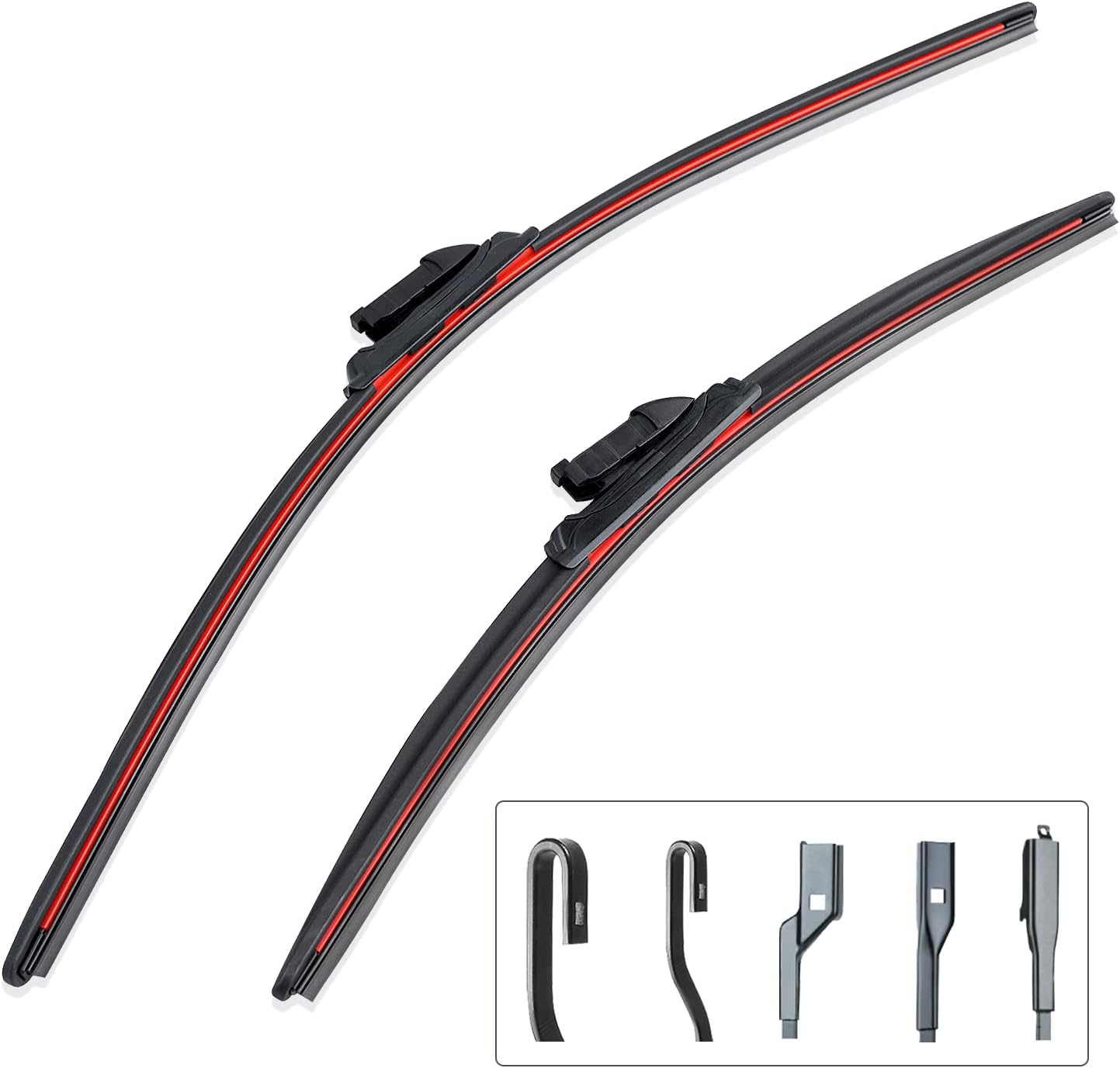 Escobillas para limpiaparabrisas de 16 + 16 pulgadas, repelente al agua, paquete combinado 1 para 5 unidades para Ford, Toyota, Honda, GMC Sierra,