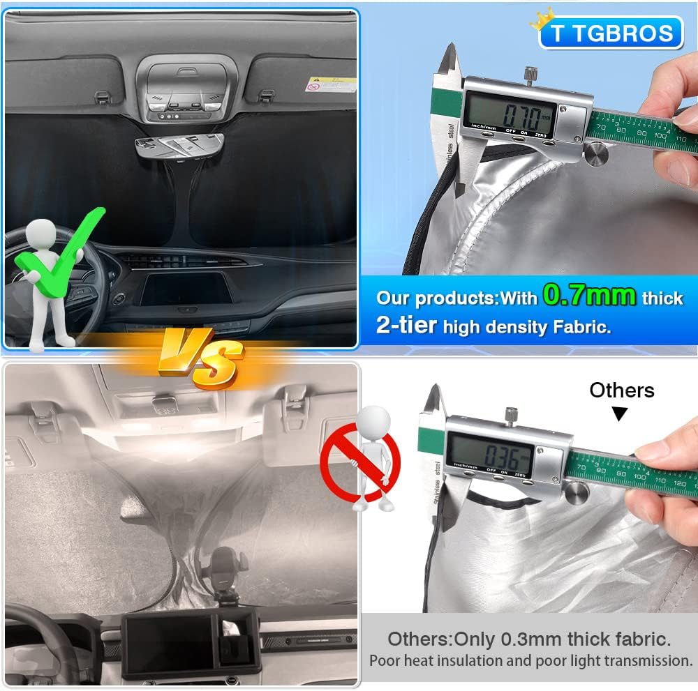 T TGBROS Parasol para parabrisas 2017-2023 Mazda CX-5 para ventana, plegable, protector solar, cubierta de poliéster reflectante que bloquea el