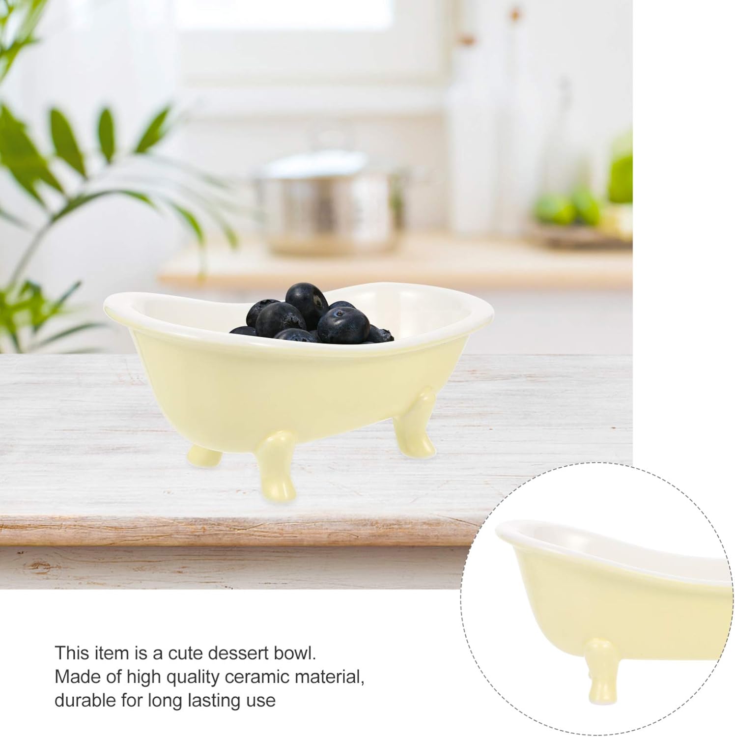 Hemoton Taza de cerveza, taza de whisky, cuenco de postre de cerámica, plato de helado en forma de bañera, 6.8 fl oz, platos pequeños de