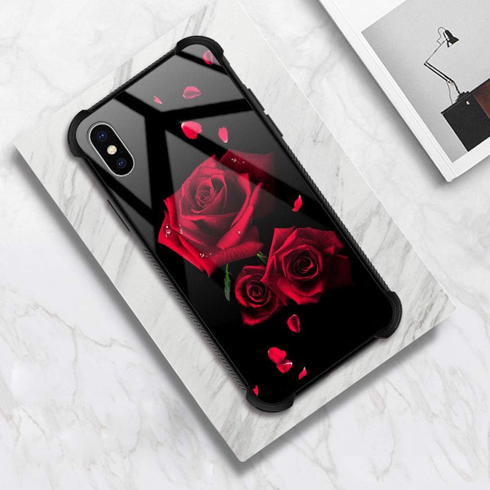 Funda compatible con iPhone XR, funda romántica de pétalos de rosa para iPhone XR, fundas para niñas y mujeres, diseño de patrón para iPhone XR