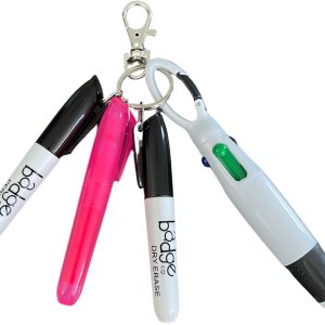 Accesorio para carrete de insignia, mini bolígrafo, resaltador, marcador permanente, marcador de borrado en seco para fijar al carrete de insignia o Accesorio para carrete de insignia, mini bolígrafo, resaltador, marcador permanente, marcador de borrado en seco para fijar al carrete de insignia o