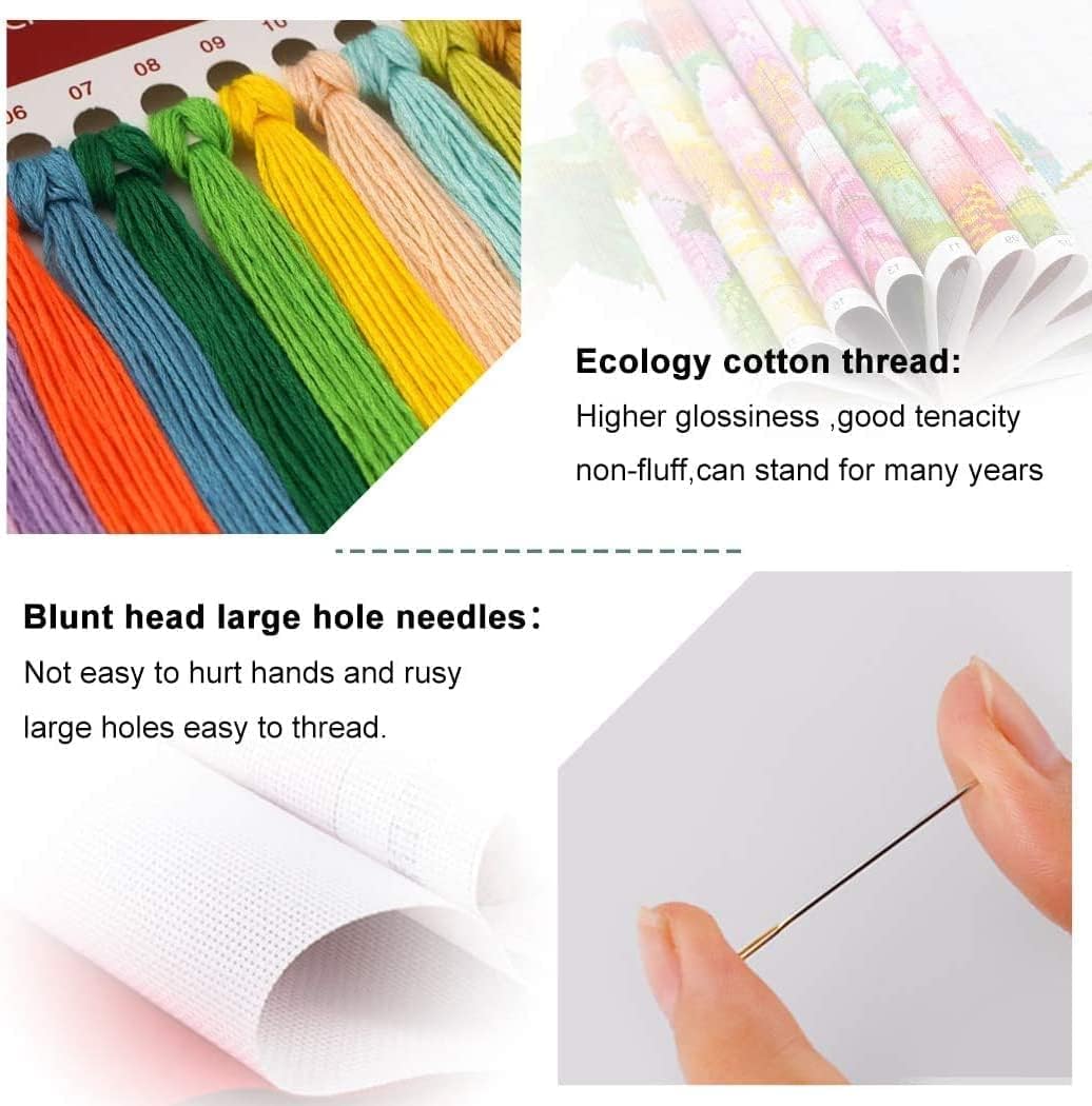 Kits de bordado de punto de cruz de Halloween para adultos principiantes, kits de bordado de terror para amigos, kits de punto de cruz, patrones