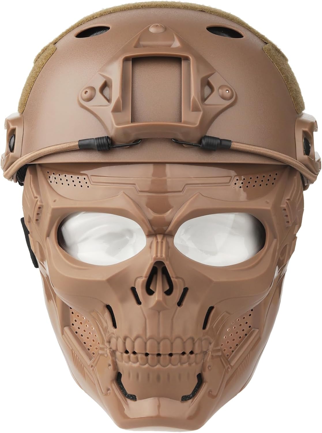 VPZENAR Casco y máscara de Airsoft, máscara de cara completa de Airsoft, gafas de Airsoft desmontables, casco de Paintball PJ Fast con montaje