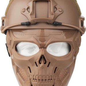 VPZENAR Casco y máscara de Airsoft, máscara de cara completa de Airsoft, gafas de Airsoft desmontables, casco de Paintball PJ Fast con montaje VPZENAR Casco y máscara de Airsoft, máscara de cara completa de Airsoft, gafas de Airsoft desmontables, casco de Paintball PJ Fast con montaje