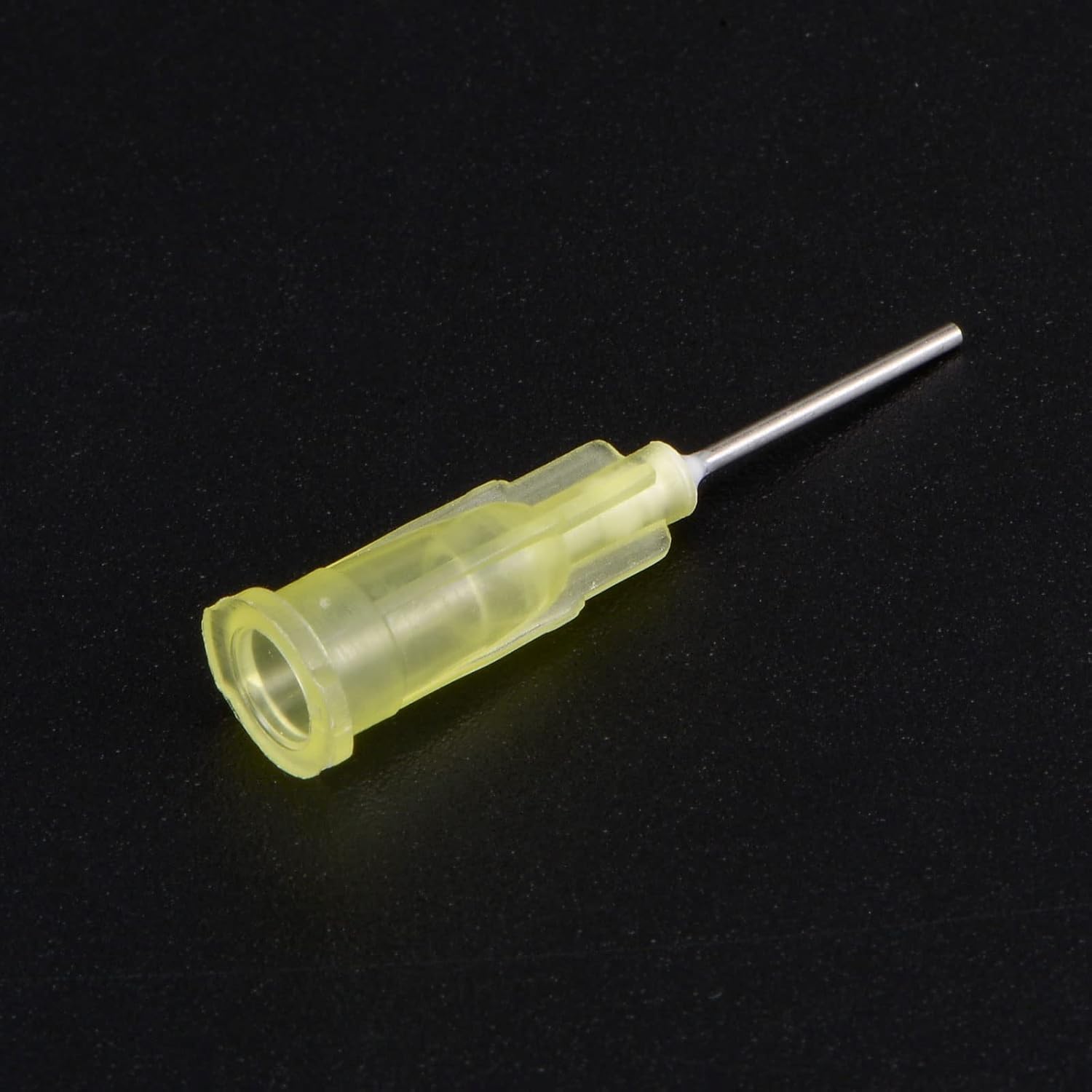 uxcell Aguja dispensadora industrial de punta roma con cerradura Luer para pistola de pegamento líquido, 0.71oz 12 pulgadas, 20 piezas (amarillo)
