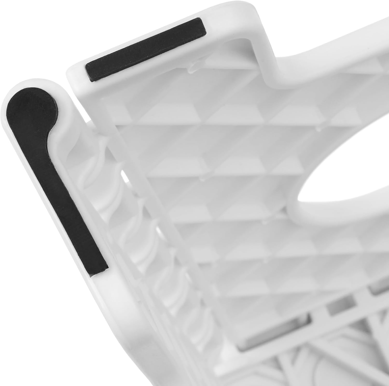 Casafield Taburete plegable de 16 pulgadas con asa, blanco, portátil, plegable, pequeño taburete de plástico para adultos, uso en la cocina, baño y