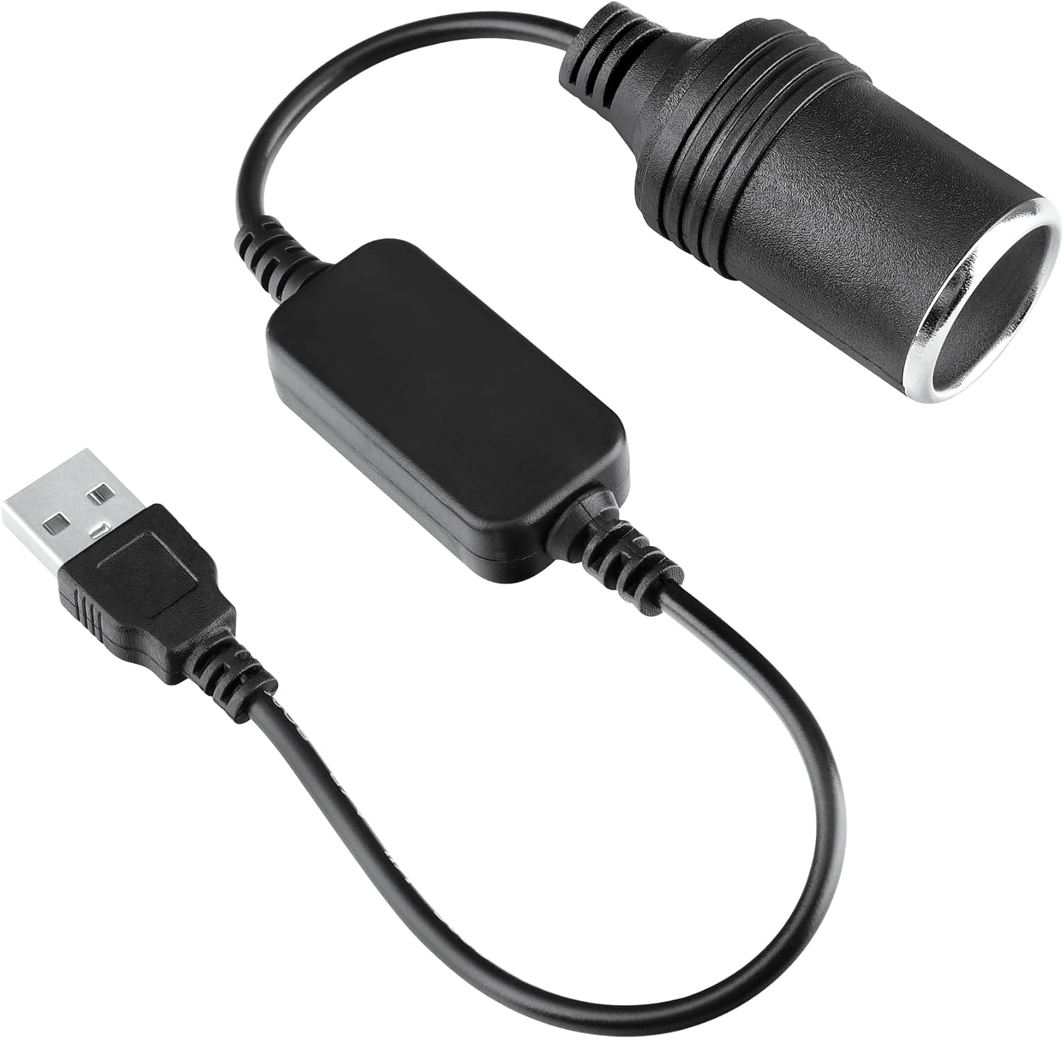 Adaptador de enchufe USB A macho a encendedor de cigarrillos de 12 V para cámara de salpicadero, GPS, tiras de luz LED para automóvil y otros