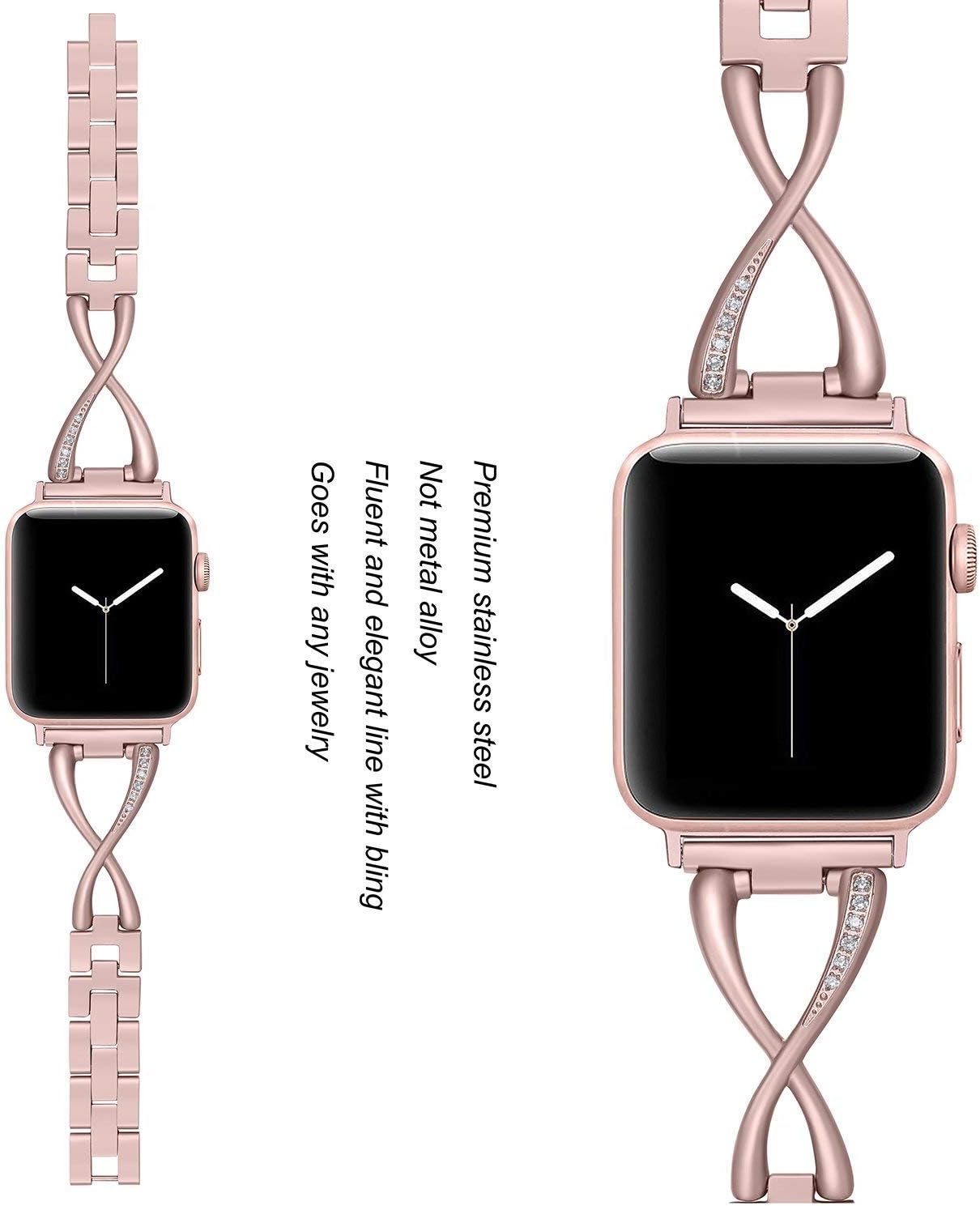 Secbolt Correas compatibles con Apple Watch Band de 1.496 pulgadas, 1.575 pulgadas, 1.614 pulgadas, 1.654 pulgadas, 1.732 pulgadas, 1.772 pulgadas,
