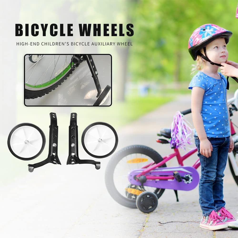Wotendy Ruedas de entrenamiento de bicicleta, ruedas de entrenamiento ajustables para bicicletas, estabilizadores de bicicleta, kit montado para