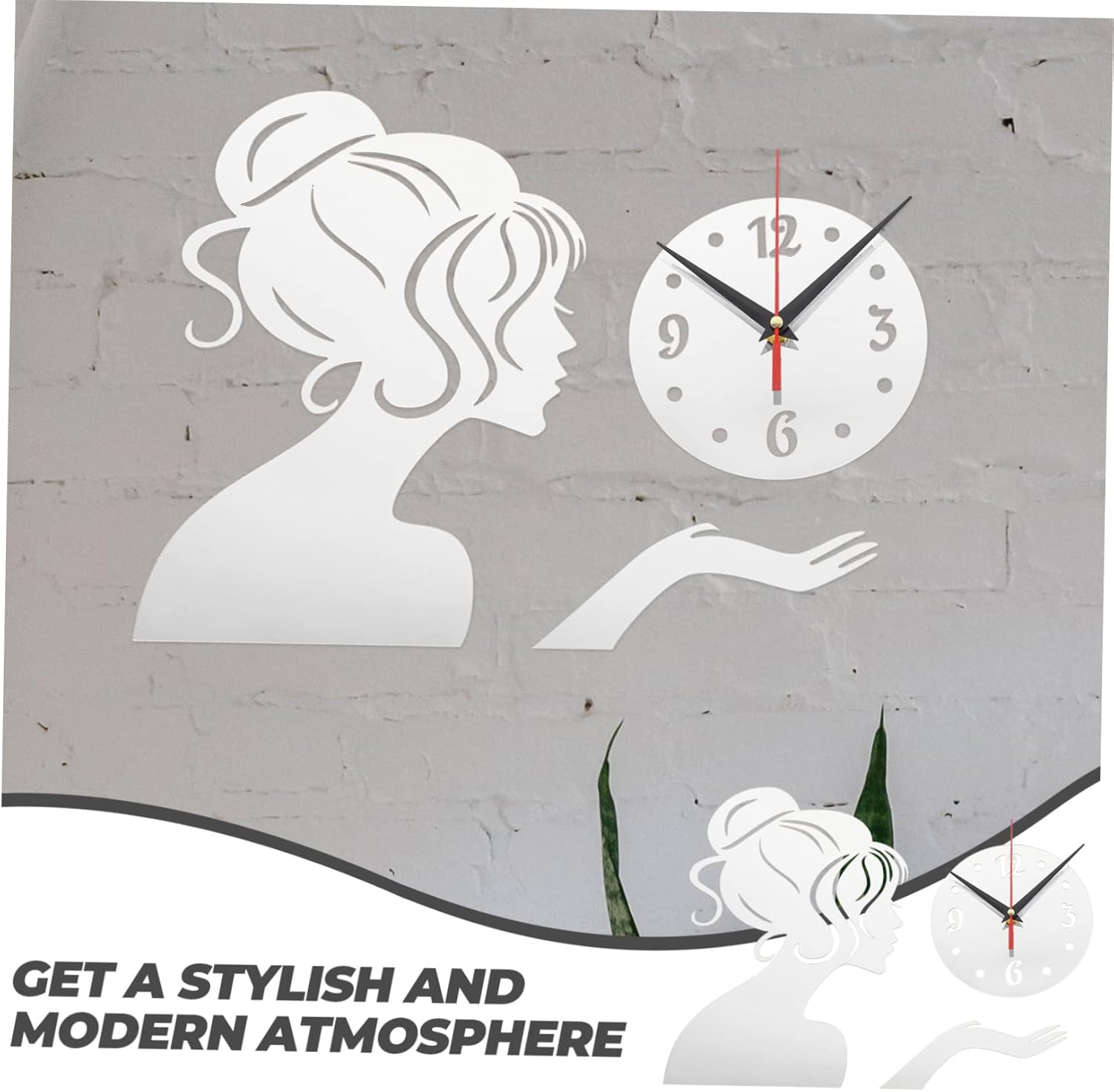 IMIKEYA 5pcs Girls Mirror Wall Clock Reloj De Pared Modern Wall Decor Decorative Clock Large Mute Wall Modern Wall Clock Black Wall Clock Animal