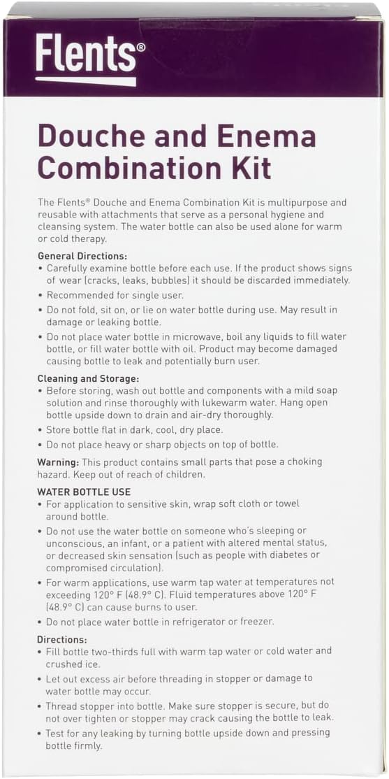Flents Kit de combinación Douche and Enema para hombres y mujeres gran capacidad sistema de limpieza multiusos fabricado con material cómodo rojo - Imagen 9