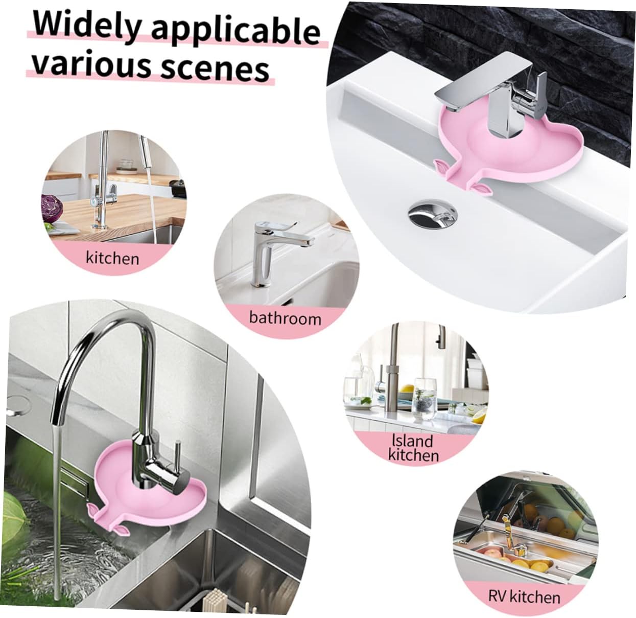 Housoutil 3 unids Rv Accesorios Rv estante plato Rag Holder Fregadero Protector de salpicaduras grifo grifo drenaje rack grifo fregadero fregadero