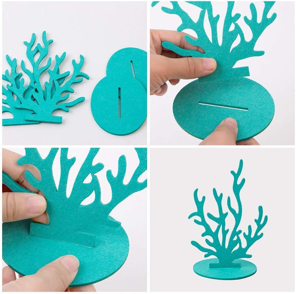 Paper Jazz 40 piezas de decoración de fiesta de sirena, centros de mesa de fieltro, recuerdos de fiesta de sirena para fiesta temática de sirena