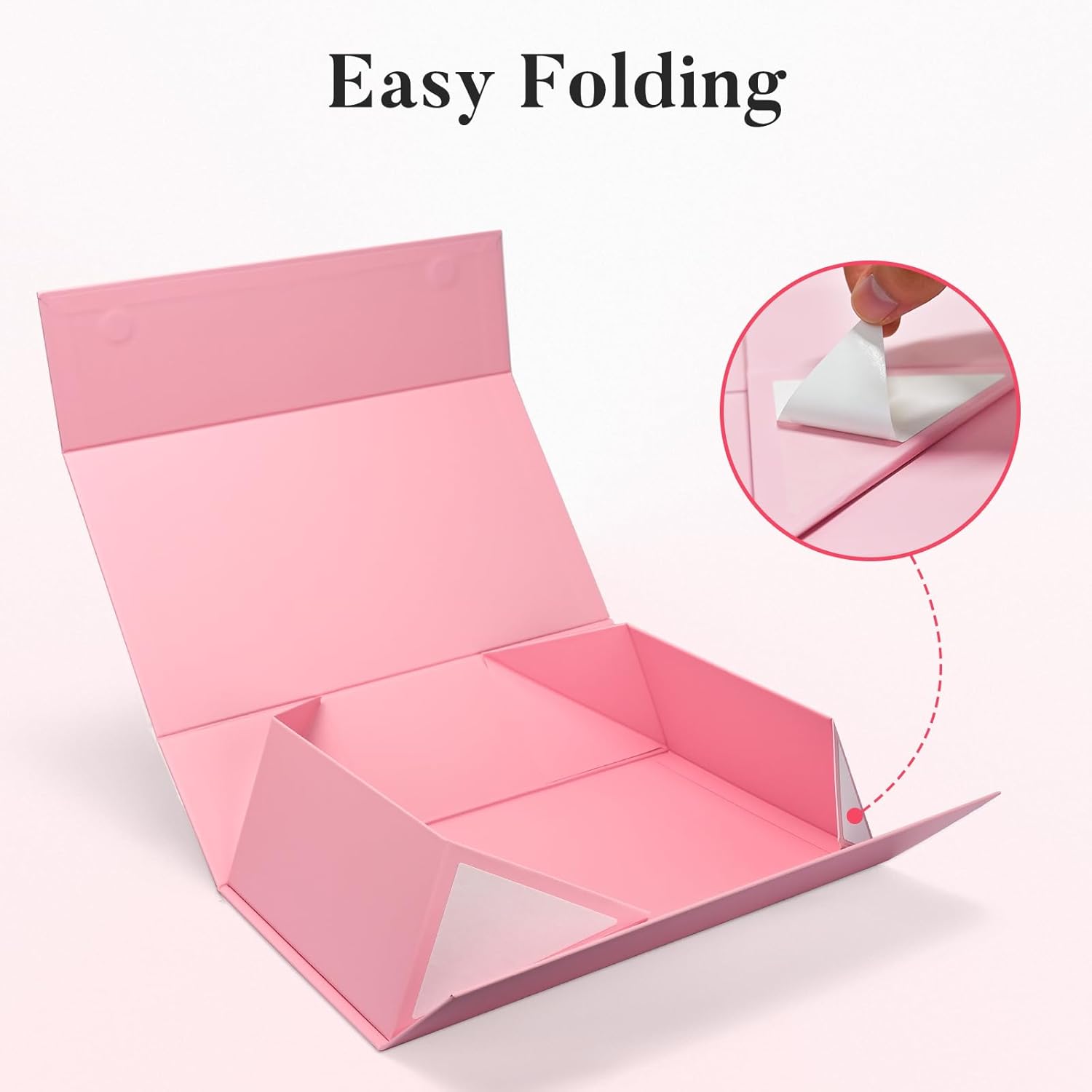LIFELUM Caja de regalo de Pascua rosa, 1 paquete de 13.8 x 8.5 x 4.5 pulgadas, caja de regalo de boda grande con tapa magnética para regalos con
