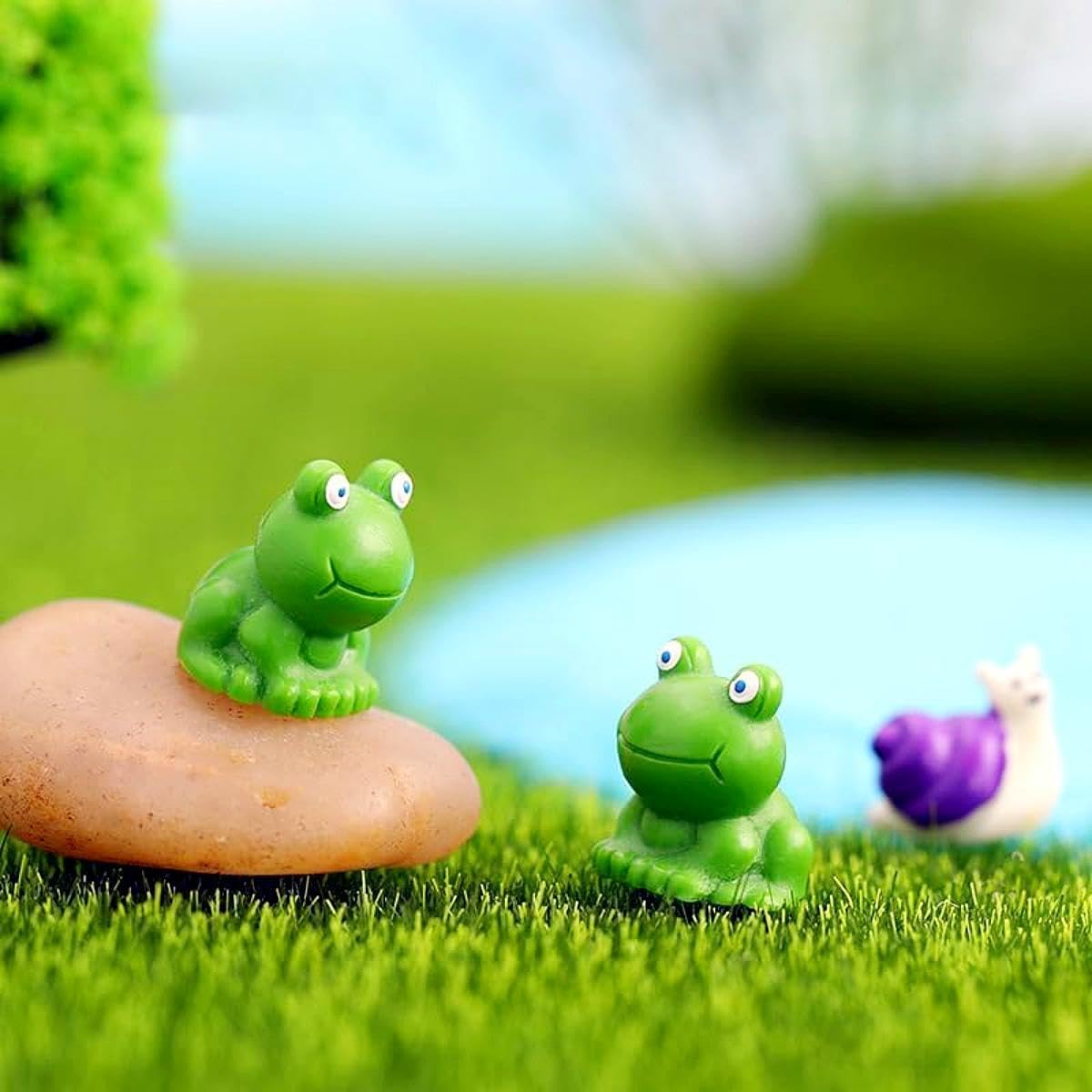 Figuras de mini ranas de resina 2024, figuras en miniatura de rana verde, figuras de mini ranas, pequeñas figuras de ranas lindas en miniatura,