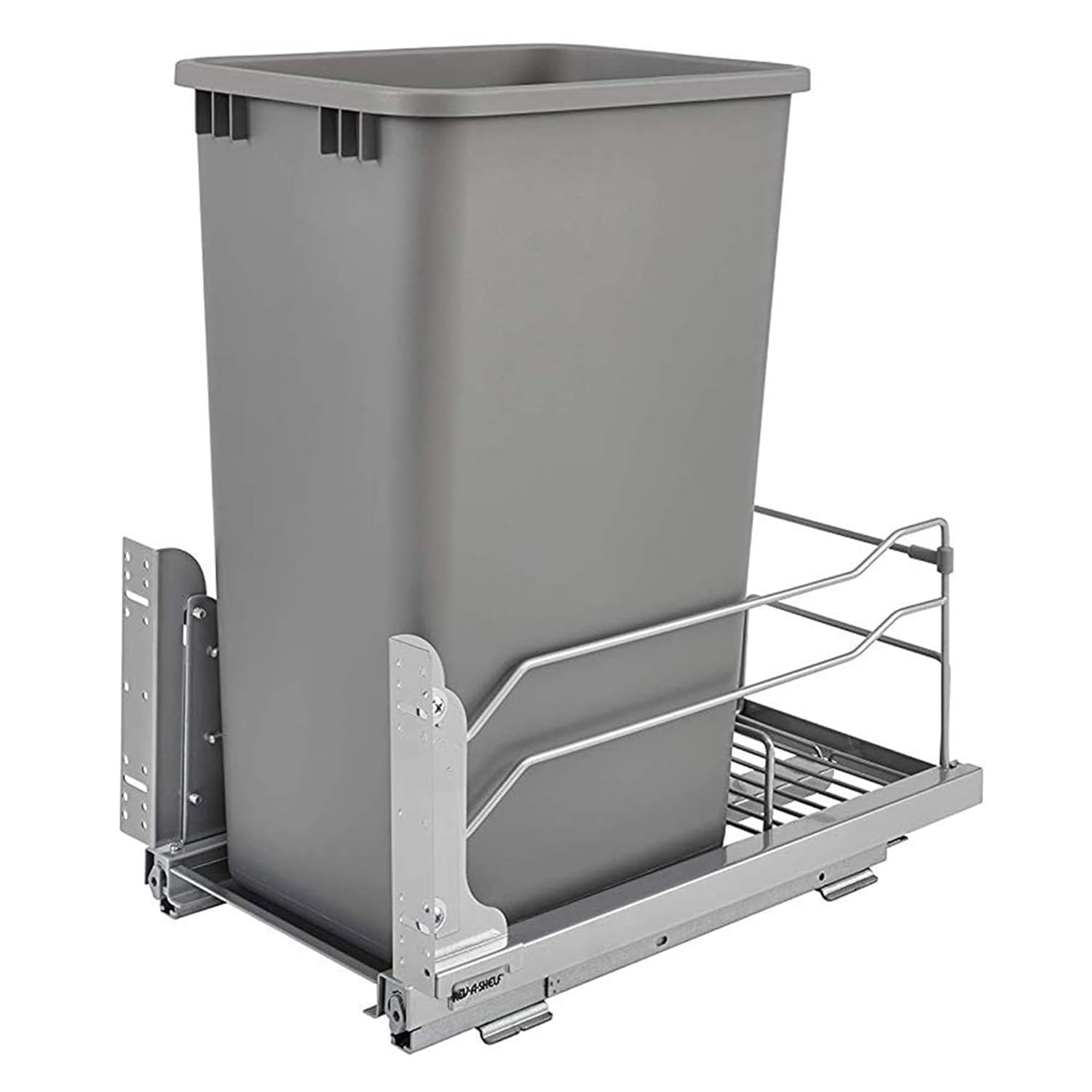 Rev-A-Shelf Bote de basura extraíble para armarios de cocina de altura completa de 50 cuartos de galón de 12.5 galones con toboganes de cierre suave