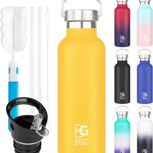 BOGI – Botella de agua, de acero inoxidable, de 20 oz, doble pared, aislada al vacío, resistente a los rasguños y ecológica, para deportes al aire BOGI – Botella de agua, de acero inoxidable, de 20 oz, doble pared, aislada al vacío, resistente a los rasguños y ecológica, para deportes al aire
