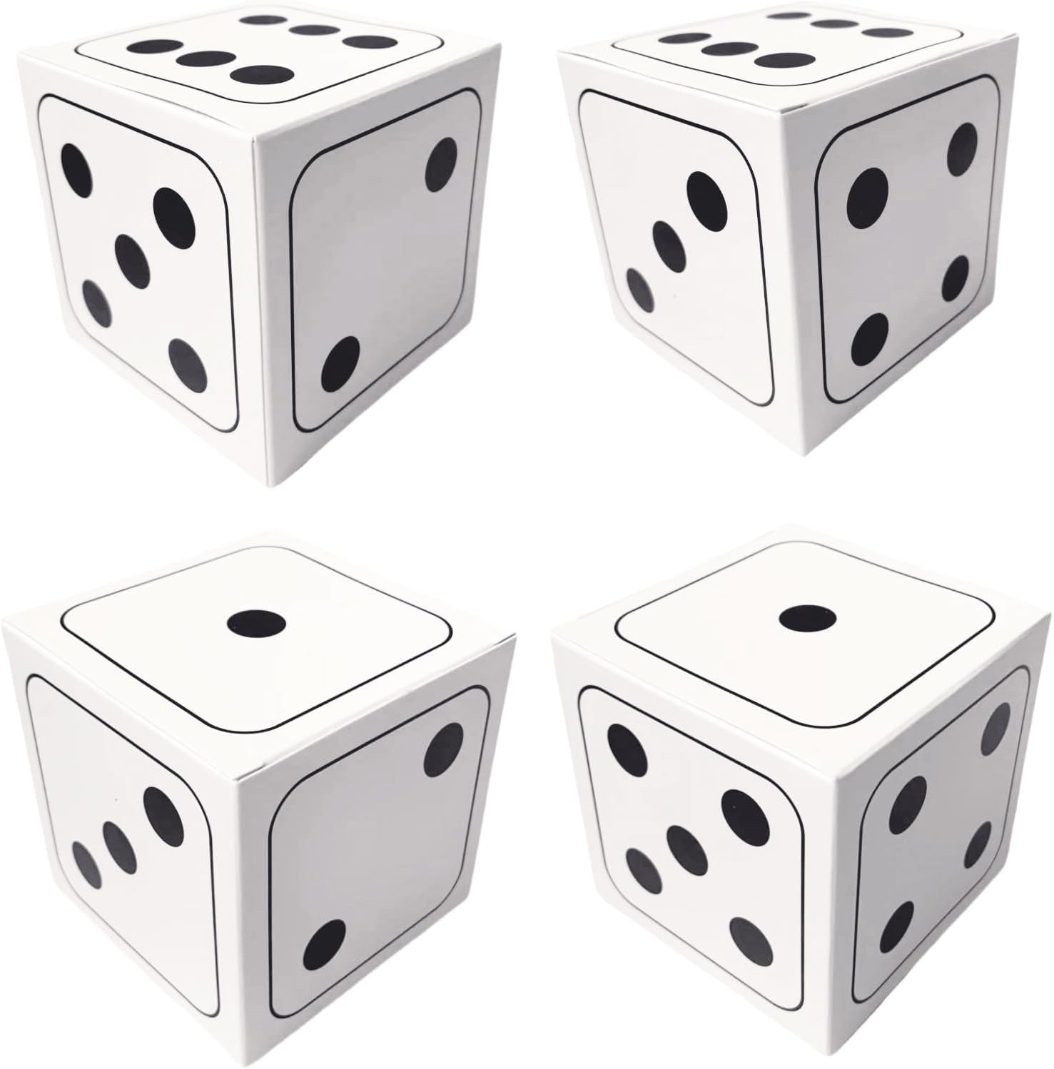 XCXGYCA 20 cajas de regalo de dados decorativos a granel tridimensionales, accesorios de dados con temática de casino, caja grande para noche de