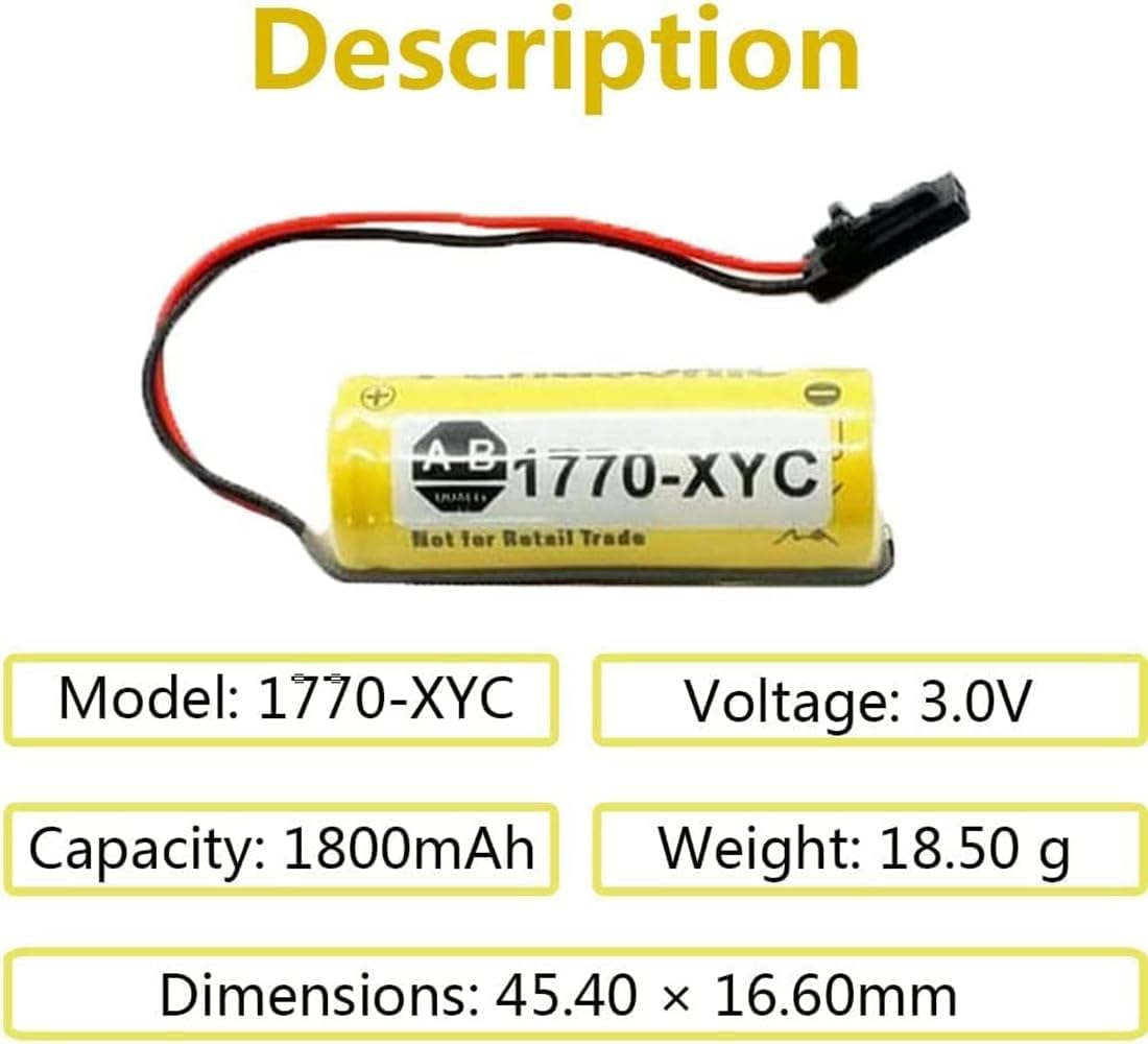 *(50-Pack) 1770-XYC Lithium Battery 3V 1800mAh Replacement for 1770-XYCA 1770-XYB 1756-BA1,for Allen Bradley 1770-XYC