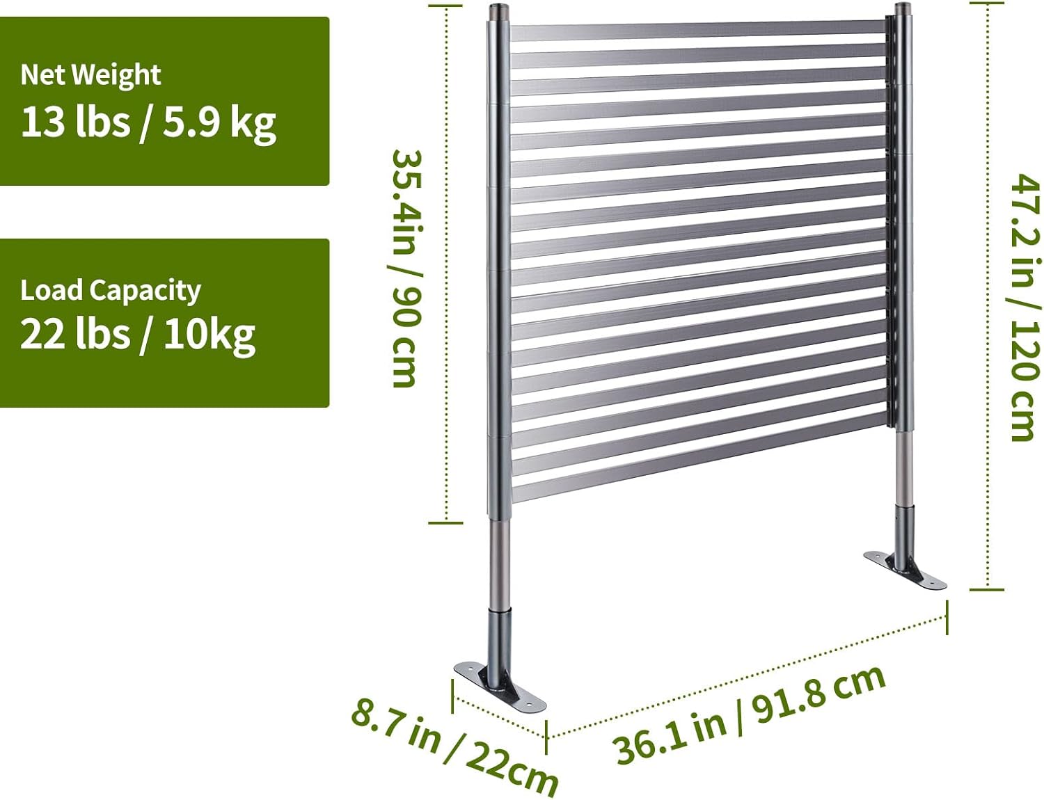 Pantallas de privacidad para exteriores de 3 pies de ancho x 4 pies de alto, tubos de acero galvanizado de polietileno con revestimiento resistente