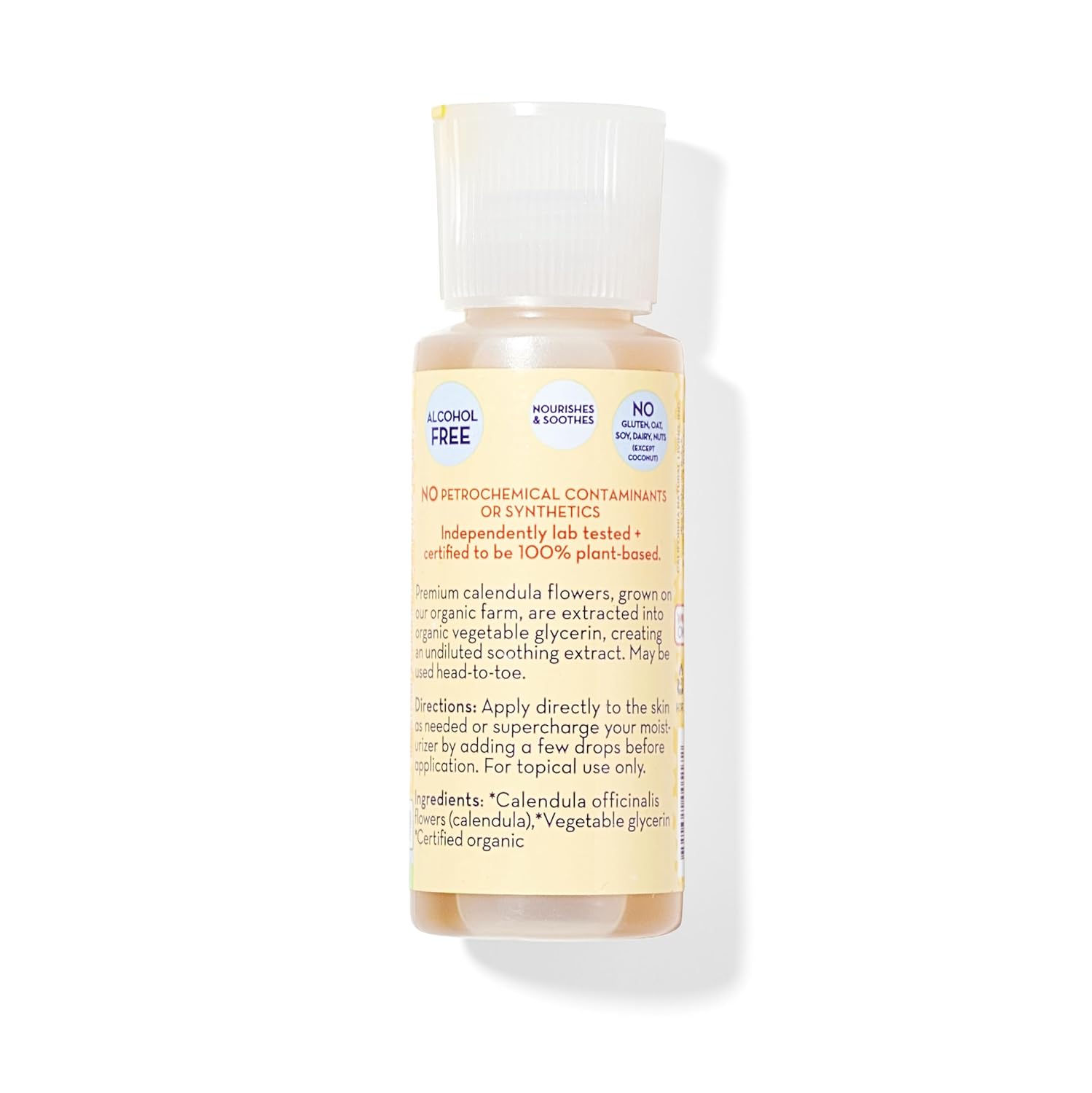 California Baby Aceite de caléndula orgánico  100% a base de plantas  Hipoalergénico  Calma la piel seca e irritada  2 onzas líquidas