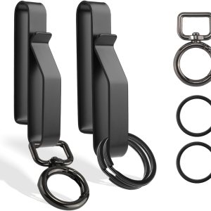 Llavero de cinturón de alta resistencia, de acero inoxidable, negro, para hombres, clip táctico con llaveros para cinturones de 1.5 a 2.25 pulgadas Llavero de cinturón de alta resistencia, de acero inoxidable, negro, para hombres, clip táctico con llaveros para cinturones de 1.5 a 2.25 pulgadas