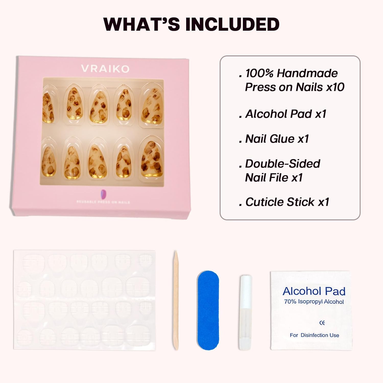 Uñas a presión  Gotas ámbar, uñas de almendra medianas largas con diseño de ámbar y lavado de tinta, uñas postizas acrílicas gruesas hechas de gel