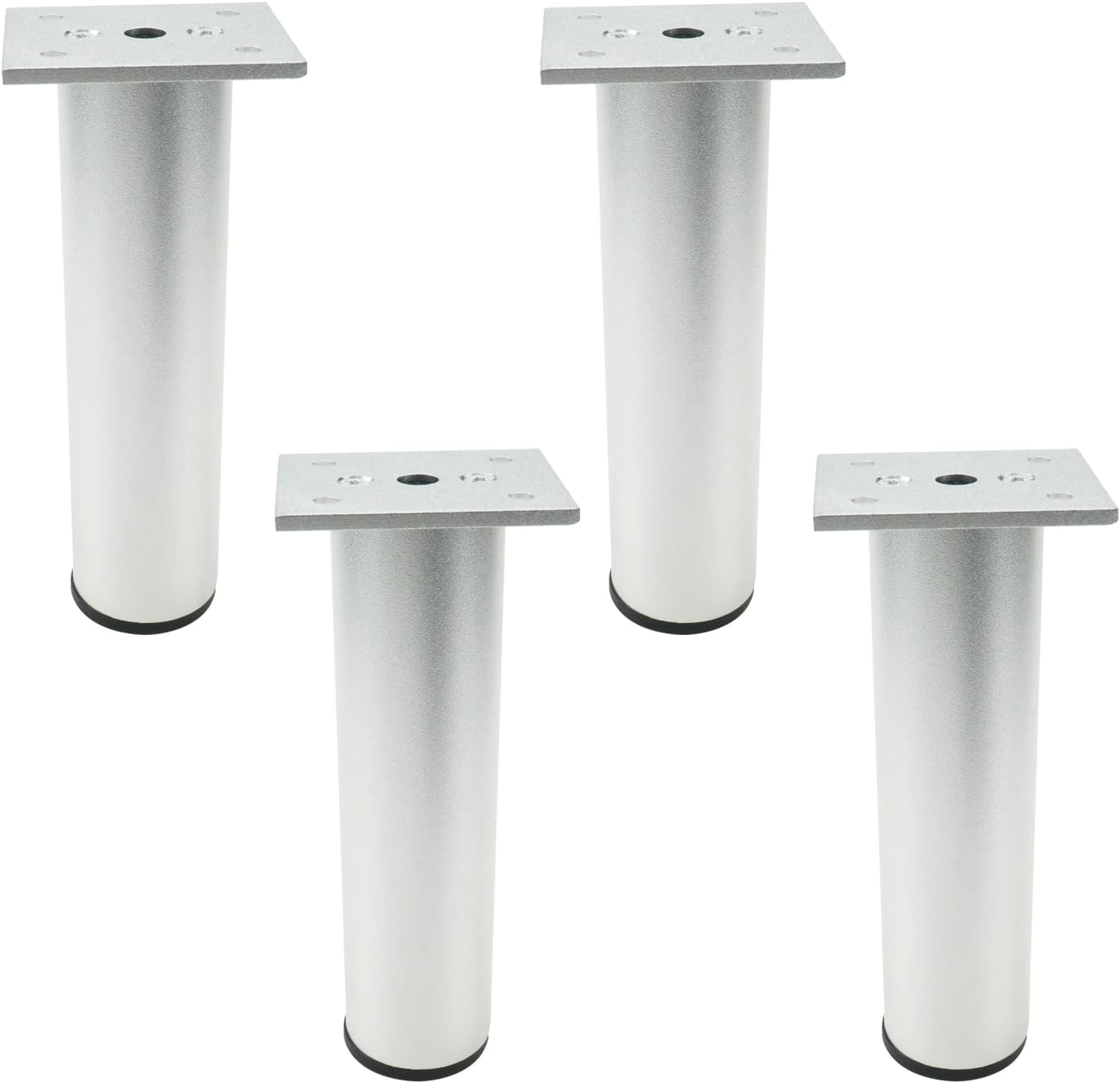 Patas de muebles de 6 pulgadas, patas de metal plateadas, patas ajustables para muebles, 4 unidades