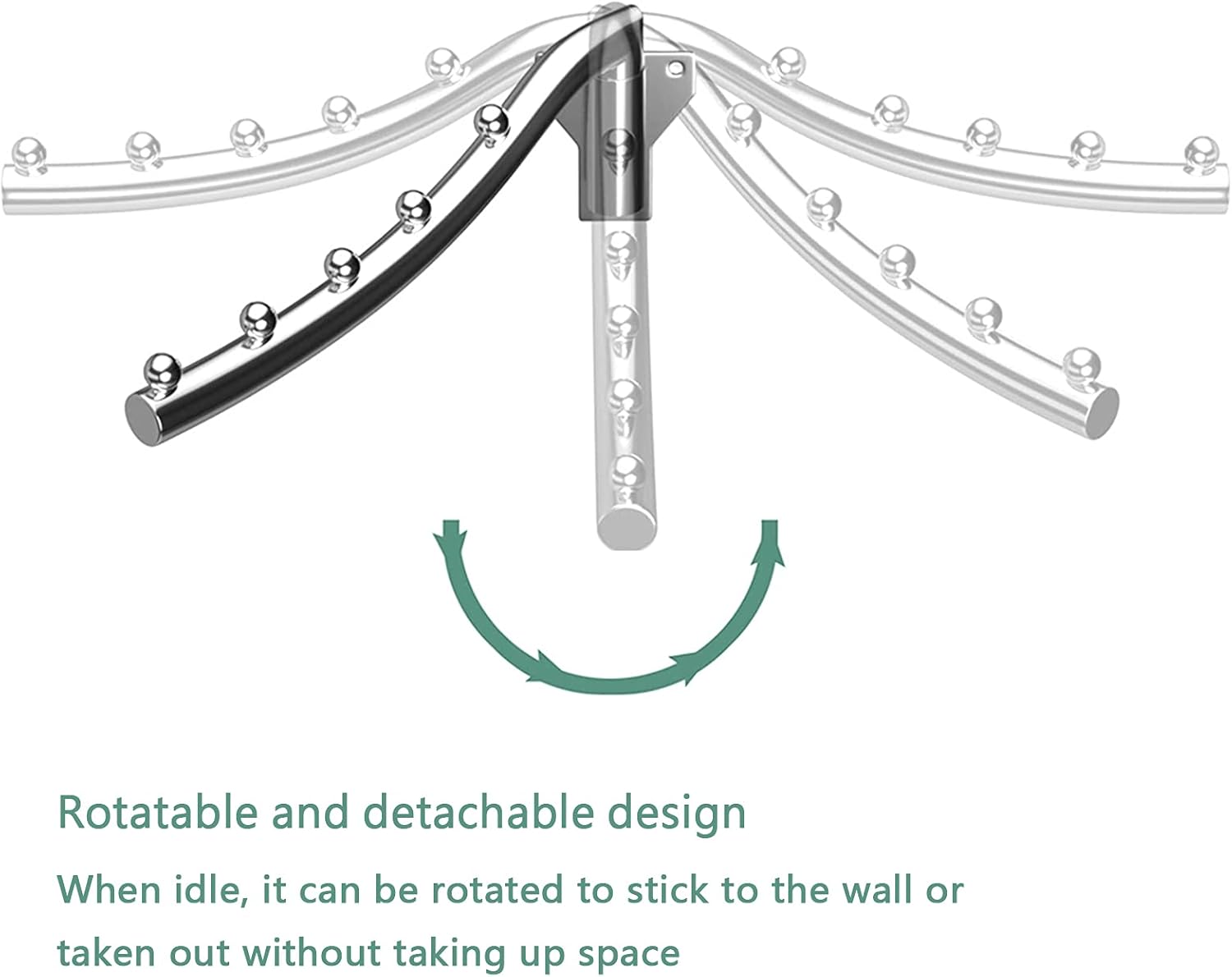 Colgador de ropa de montaje en pared con brazo oscilante, estante plegable para secar ropa, soporte de pared, ganchos de ropa de acero inoxidable,