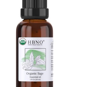 HBNO Aceite esencial de salvia orgánica, 1 onza (1.0 fl oz), aceite esencial de salvia orgánica certificado por USDA, destilado al vapor para HBNO Aceite esencial de salvia orgánica, 1 onza (1.0 fl oz), aceite esencial de salvia orgánica certificado por USDA, destilado al vapor para