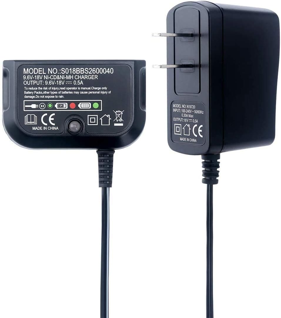 Reemplazo de Black and Decker 18V Cargador de batería 90556254-01 9.6V-18V NiCad y NiMh Batería HPB12 FS12B HPB14 FSB14 HPB18 HPB18-OPE FSB18 HPB96