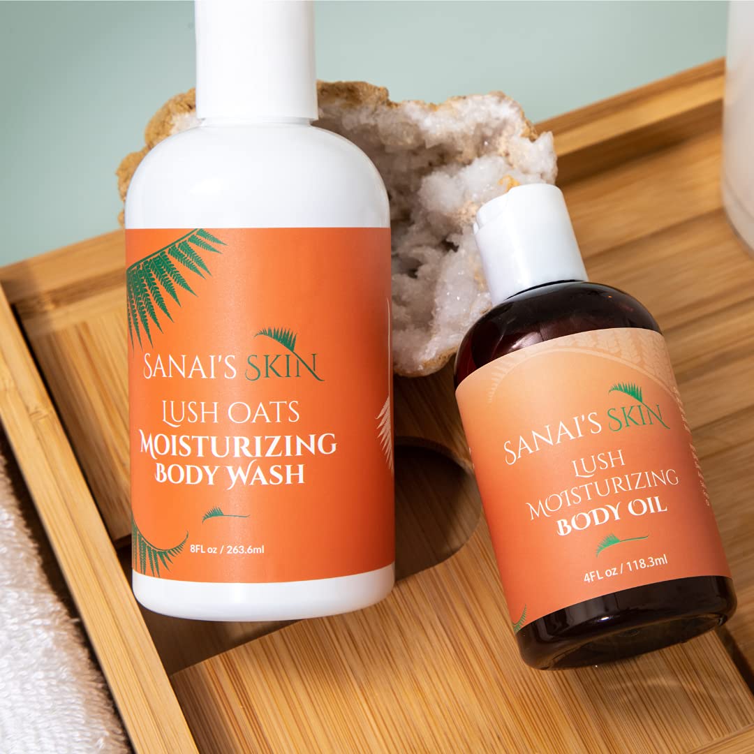 Moisturizing Body Oil by Sanai’s Skin  Lush Moisturizing Body Oil  Daily Moisturizer and Body Oil with Shea Oil & Sweet Almond Oil Glowing Skin – 4
