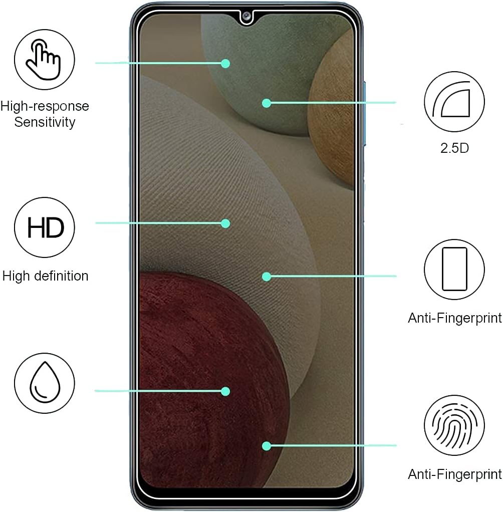 Paquete de 2 Protector de pantalla de vidrio templado antiespía para Samsung Galaxy A12 (privacidad)