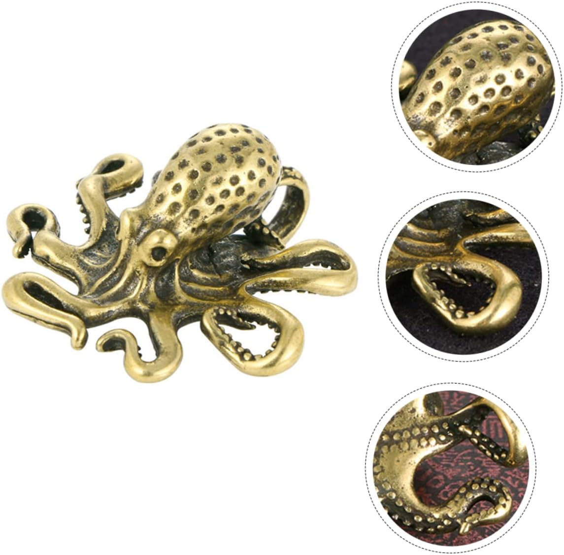 BESTOYARD 3pcs Brass Octopus Mini Octopus Figurines Indoor Toys Feng Shui Aniaml Statue Octopus Figure Retro Octopus Ornament Vintage Ornaments Fish