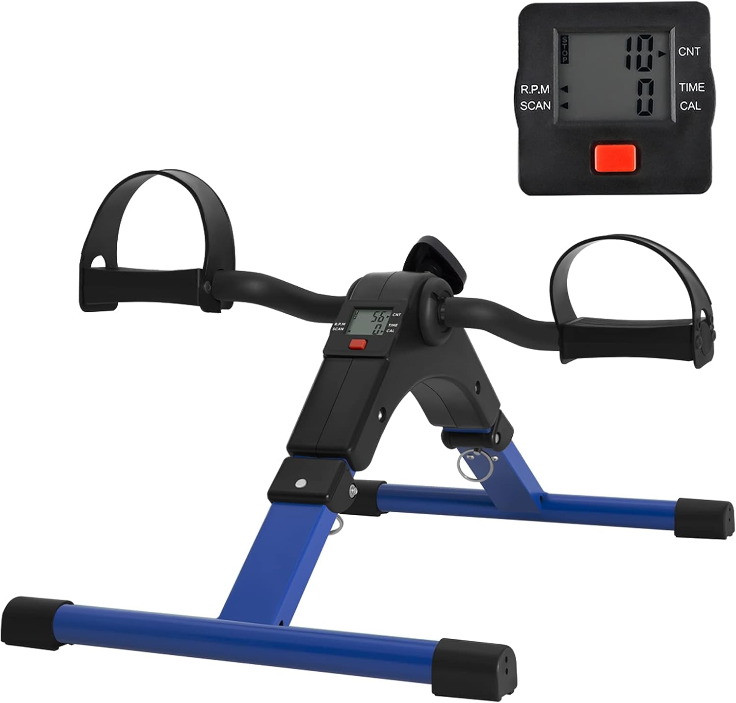 Ejercitador de pedal plegable  Mini bicicleta estática debajo del escritorio, pedal de bicicleta con pantalla LCD para entrenamiento de brazos y