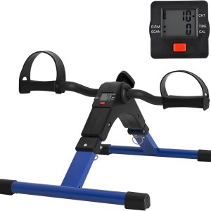 Ejercitador de pedal plegable  Mini bicicleta estática debajo del escritorio, pedal de bicicleta con pantalla LCD para entrenamiento de brazos y Ejercitador de pedal plegable  Mini bicicleta estática debajo del escritorio, pedal de bicicleta con pantalla LCD para entrenamiento de brazos y