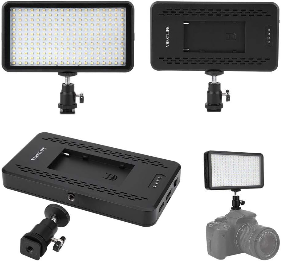 PUSOKEI Luz de video LED, W228 3200K6000K lámpara de panel de luz LED, 228 cuentas LED de fotografía luz de relleno para cámara Nikon para Canon