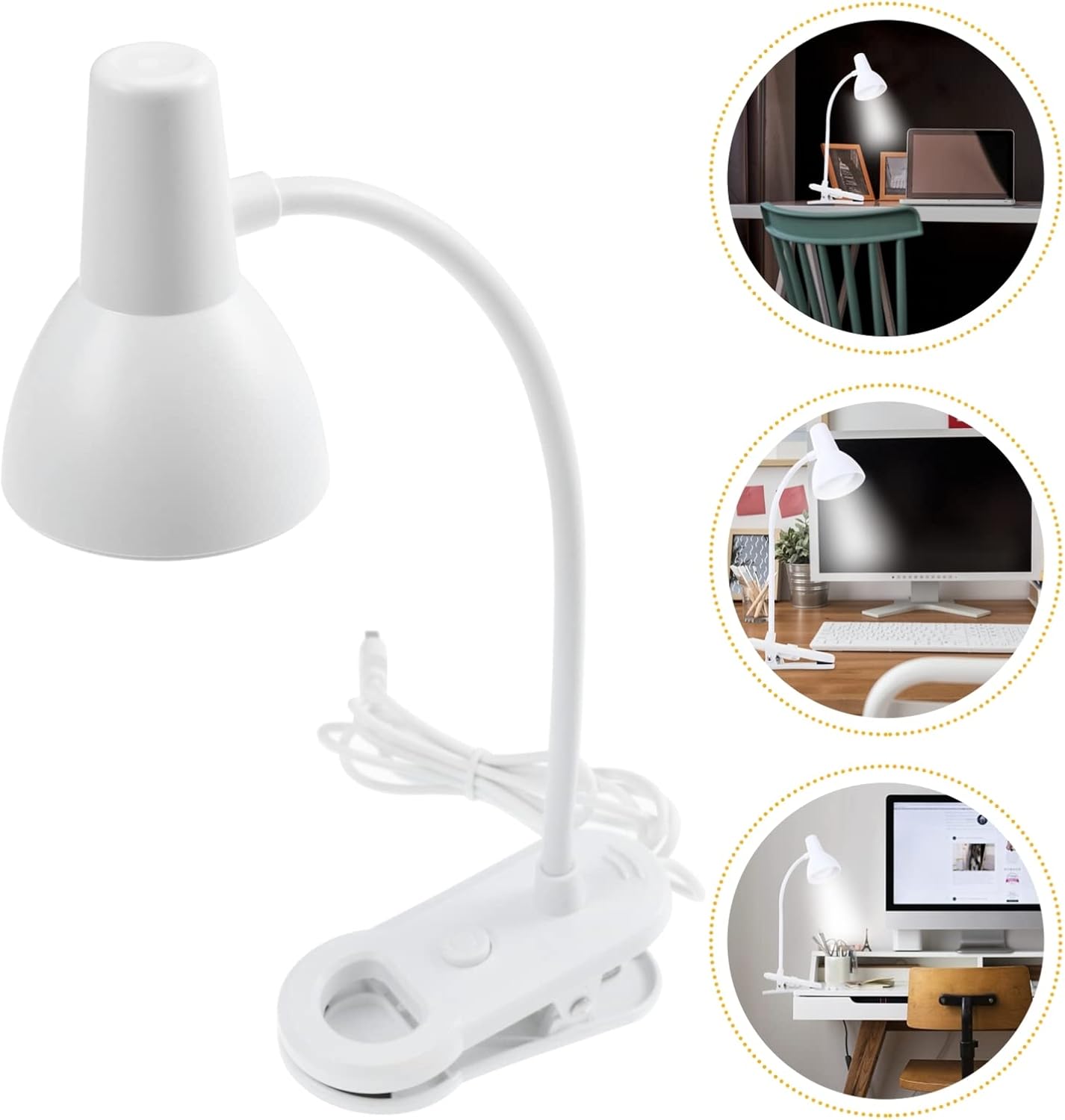 Luz de mesa de oficina, luces de lectura con clip, luces de lectura con clip, protección de ojos, abrazadera de libro, lámpara de abrazadera de