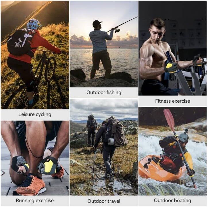 Guantes de pesca con 3 dedos cortados guantes de protección solar para hombres y mujeres, kayak, vela, remo, canoa, ciclismo, senderismo