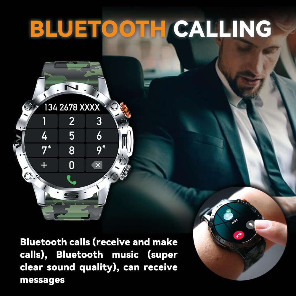 Smart Watch for Men Women, 1.43″ AMOLED HD-Display (AnswerMake Call)Fitness Tracker with Heart Rate Blood Oxygen Monitor, 40Days Long Battery for