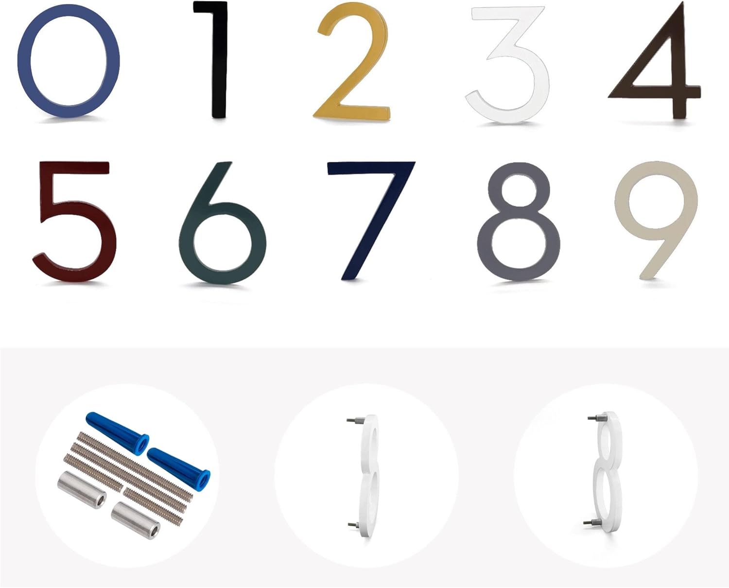 Más colores y tamaños para elegir! Aluminio sólido de 38 pulgadas de grosor, no hueco en la parte posterior, número de dirección moderno, fácil de