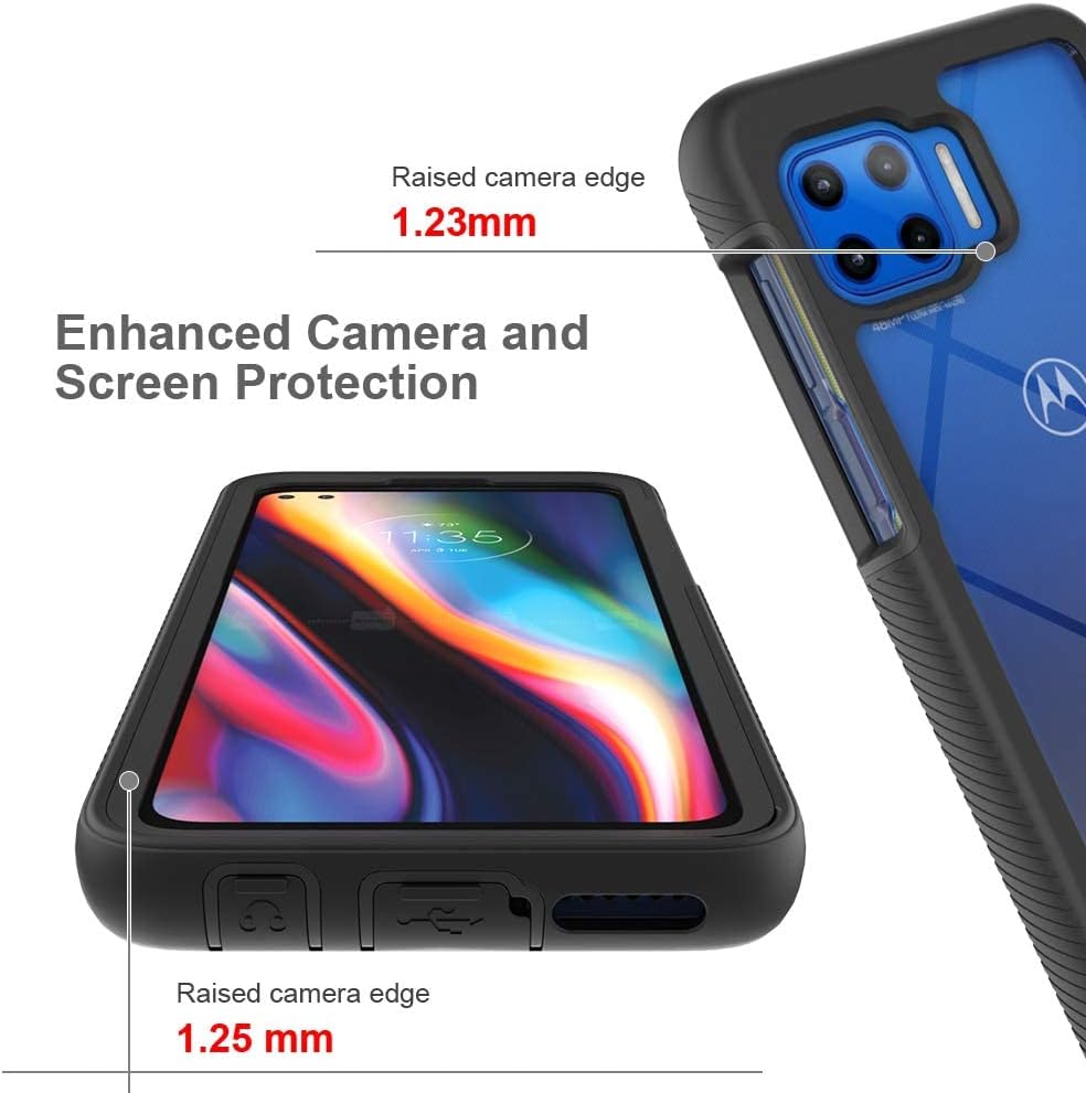 Asuwish Funda para teléfono Moto One 5GOne5G UWMoto G G5 Plus con protector de pantalla de vidrio templado y soporte delgado, funda protectora