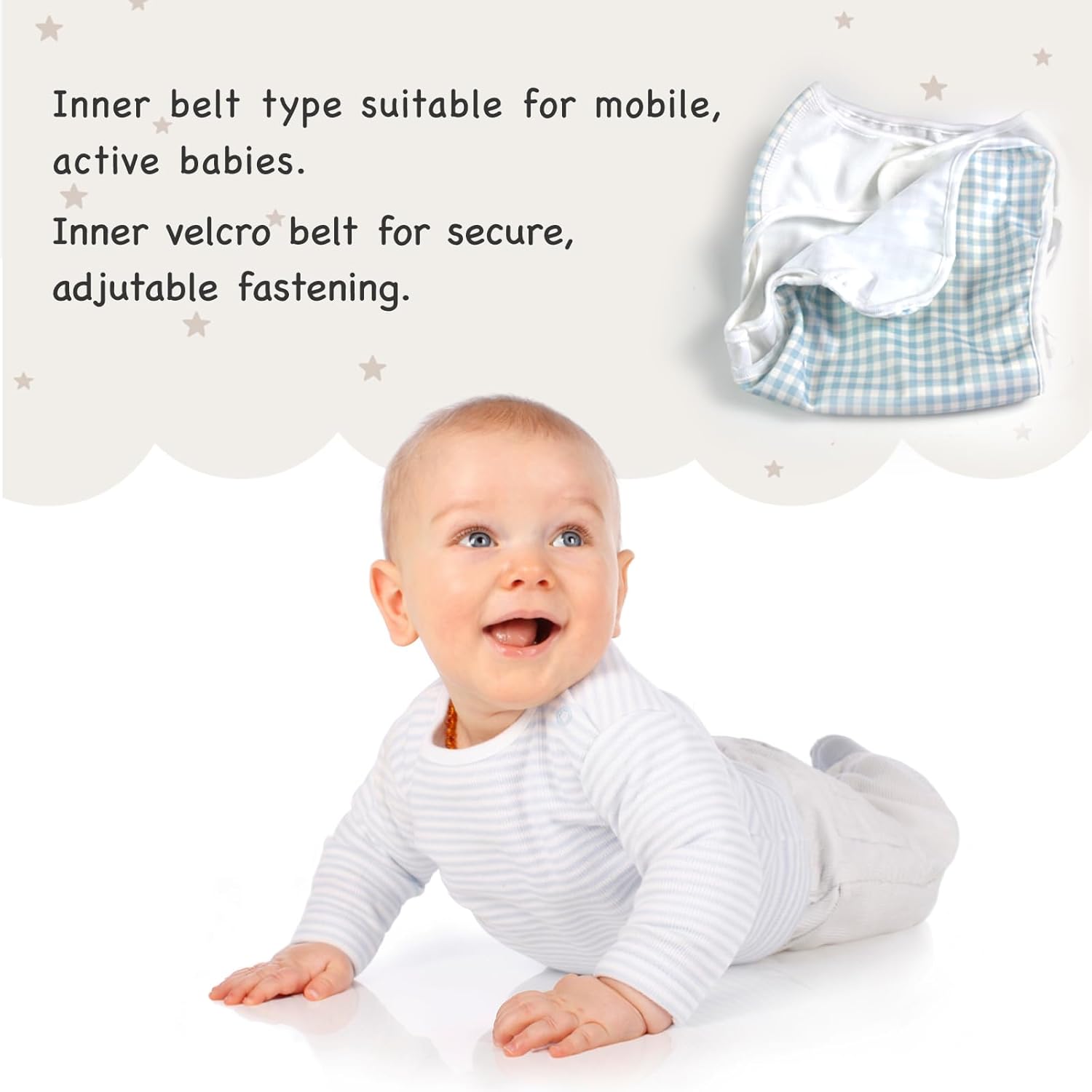 POCKE  Juego de 2 fundas para pañales de tela para bebé, con velcro, a prueba de fugas, a prueba de fugas, para niño y niña, lindo paño simple