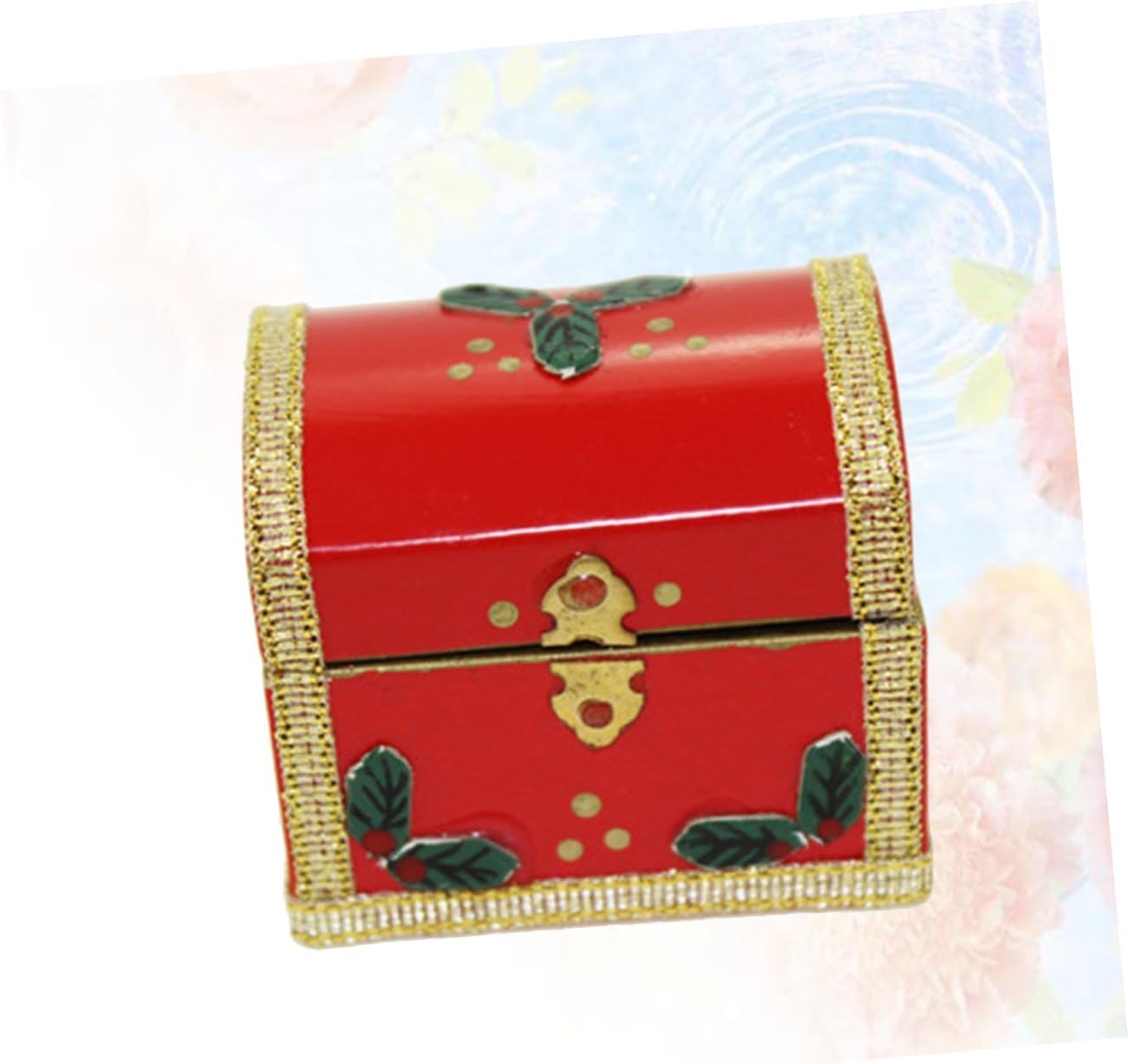TOYANDONA 1pc juego de madera mini muebles mini juguetes muebles simulados juguete mini artesanía caja de Navidad juguete madera rojo artesanía