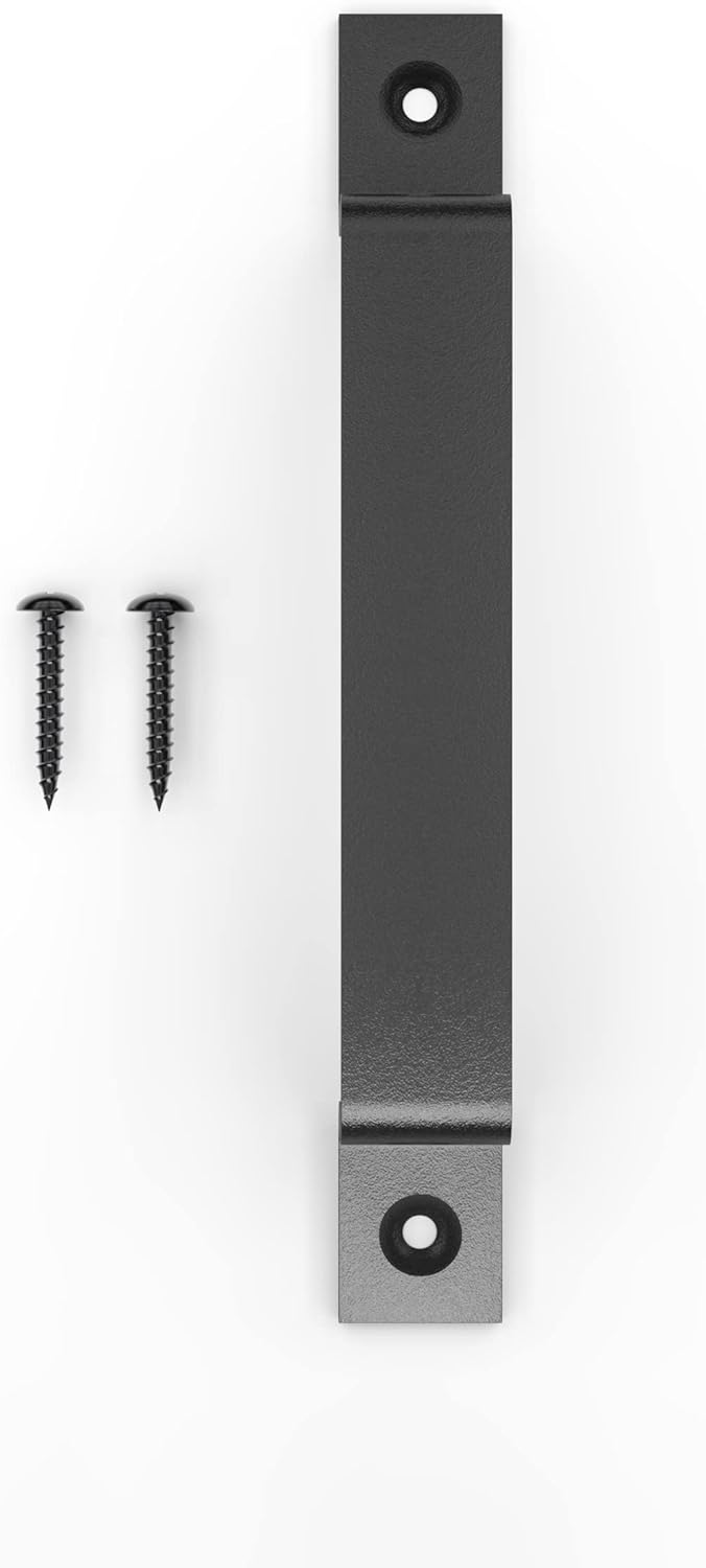 VivaLight Manija rústica de 8 pulgadas para puerta de granero, tirador de acero negro para puertas correderas, puertas, garajes, cobertizos, vallas,
