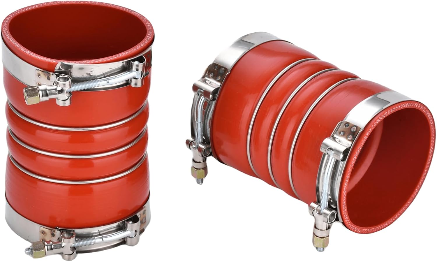 202-36-2042 Par de mangueras de silicona roja de carga de aire con abrazaderas juego de 4 x 6 pulgadas y 4 pulgadas se adapta a 202-36-2042
