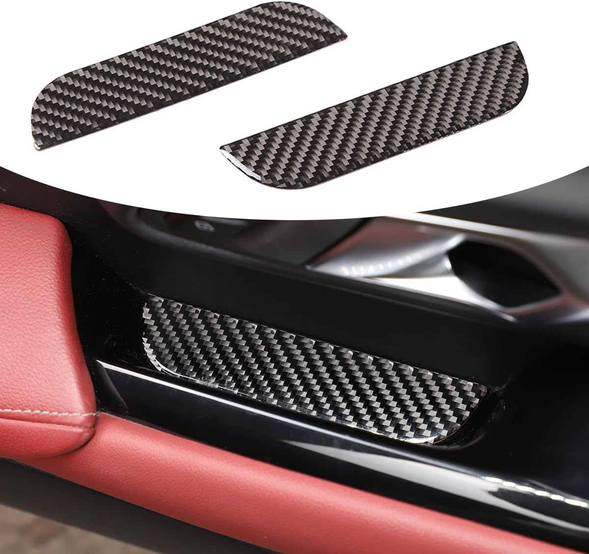 Almohadilla de ranura de elevación de vidrio para ventana de automóvil, decoración de fibra de carbono suave real para Toyota Supra GR A90 A91 MK5